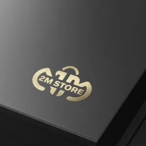 Luxury embossed logo mockup on black paper texture